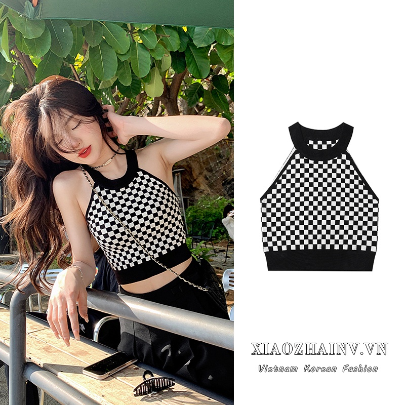 Áo croptop sát nách thiết kế ôm dáng cá tính thời trang cho nữ Xiaozhainv