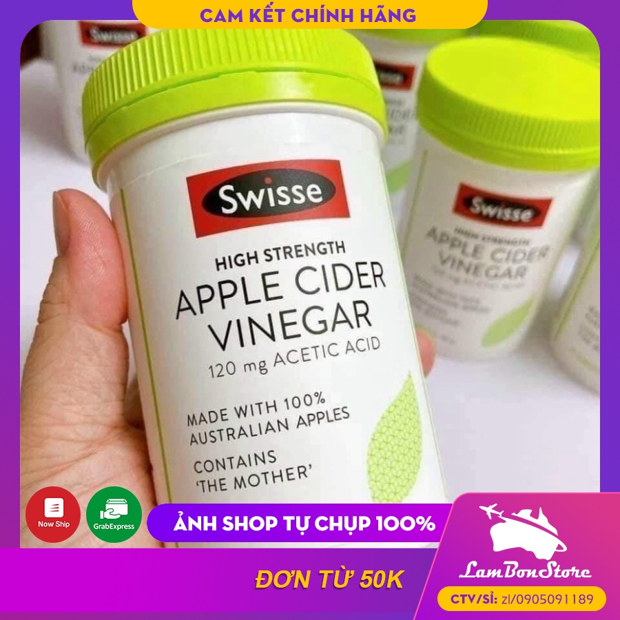 Viên giảm cân Dấm Táo Swiss Apple Cider Vinegar 60 viên - Xuất xứ Úc