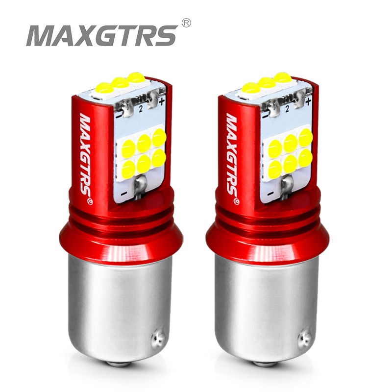 Set 2 bóng đèn LED MAXGTRS 1156 Ba15S 7506 P21W R10W R5W 7440 W21W 1800lm cho xe hơi chất lượng cao