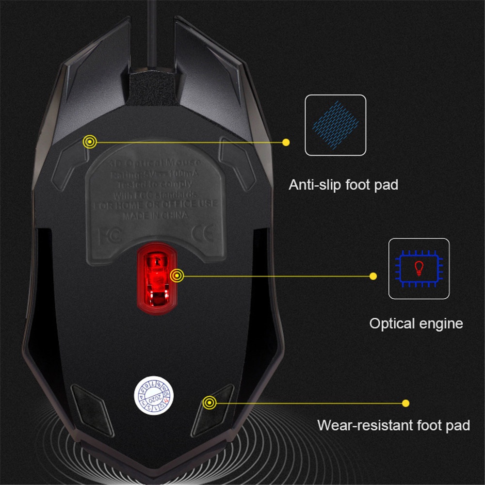 Chuột Chơi Game Có Dây Và Đèn LED 7 Màu Cho Máy Tính
