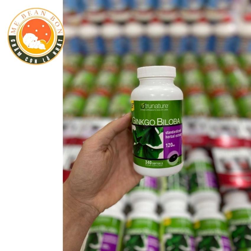viên uống Bổ não Trunature gingko biloba with vinocetine 120mg của Mỹ 300 viên giúp tỉnh táo tinh thần minh mẫn
