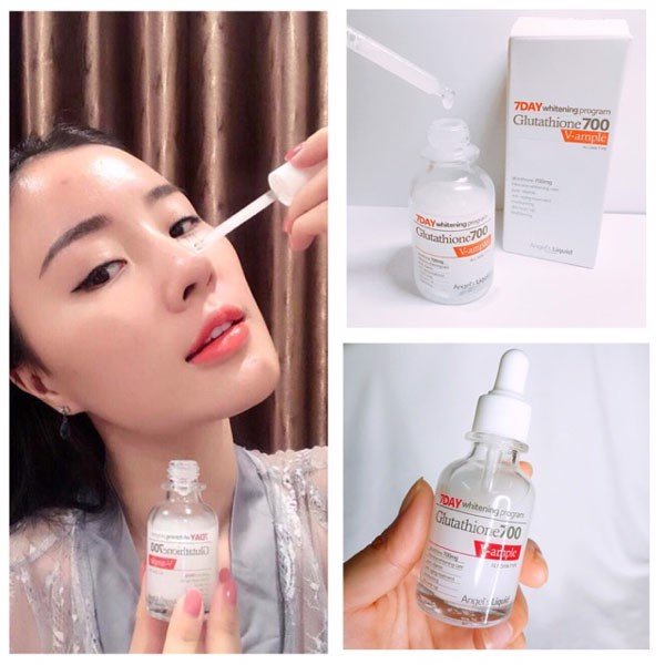 Tinh Chất Serum Truyền Trắng Mờ Nám Chuyên Sâu Angel s Liquid Glutathione + Niacinamide 700 V-Ampoule 30ml chính hãng