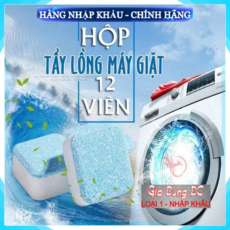 [Sản Phẩm Loại 1] Hộp 12 Viên vệ sinh lồng máy giặt tẩy rửa khử mùi