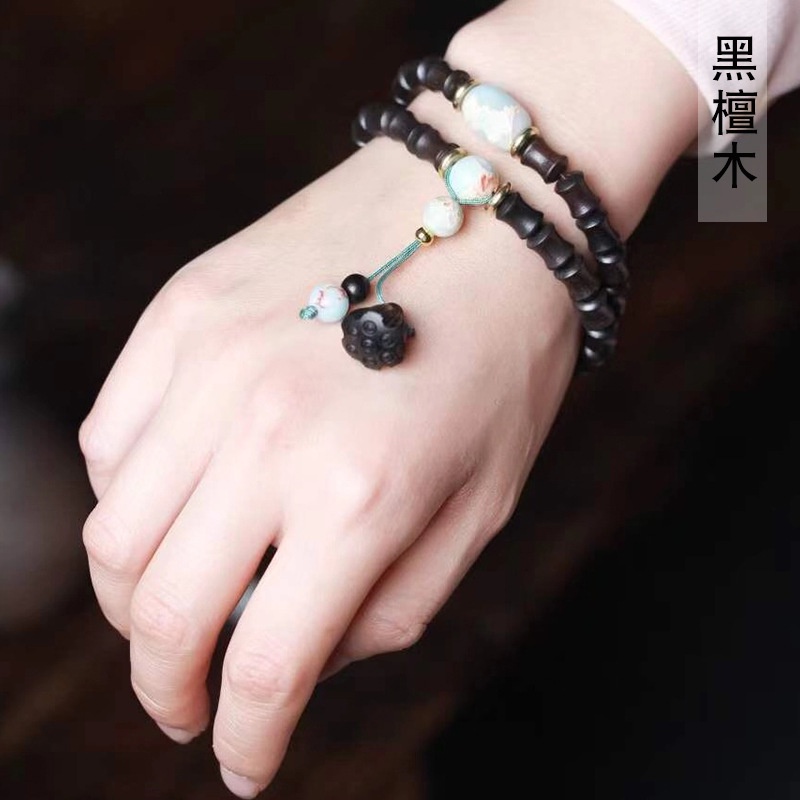 Vòng Đeo Tay Bằng Gỗ Đàn Hương Hai Lớp Cao Cấp