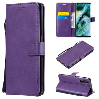 Ốp da điện thoại màu trơn cho OPPO Find X2 / X2 Pro