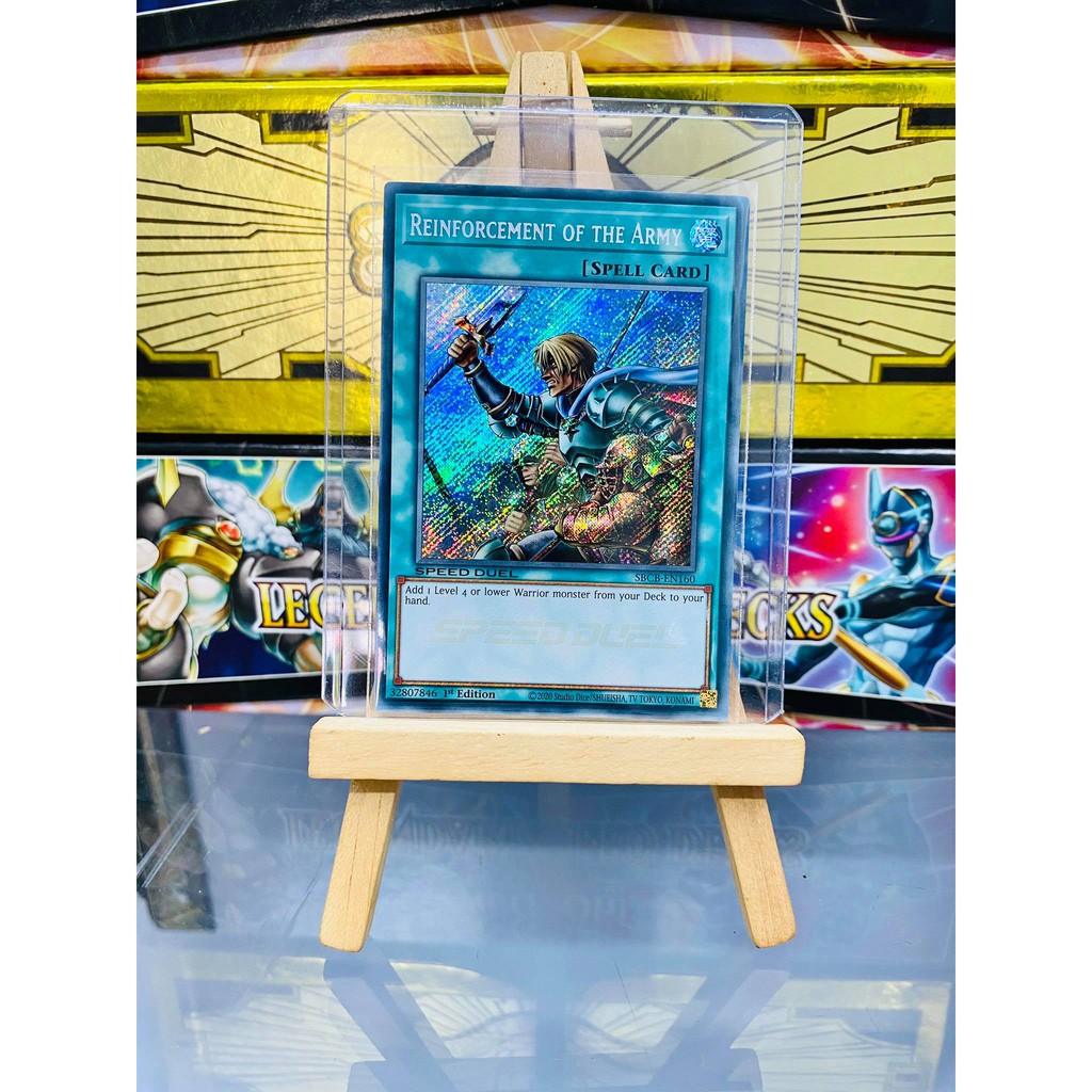 Lá bài thẻ bài Reinforcement of the Army - Secret Rare - Tặng bọc bài nhựa bảo quản