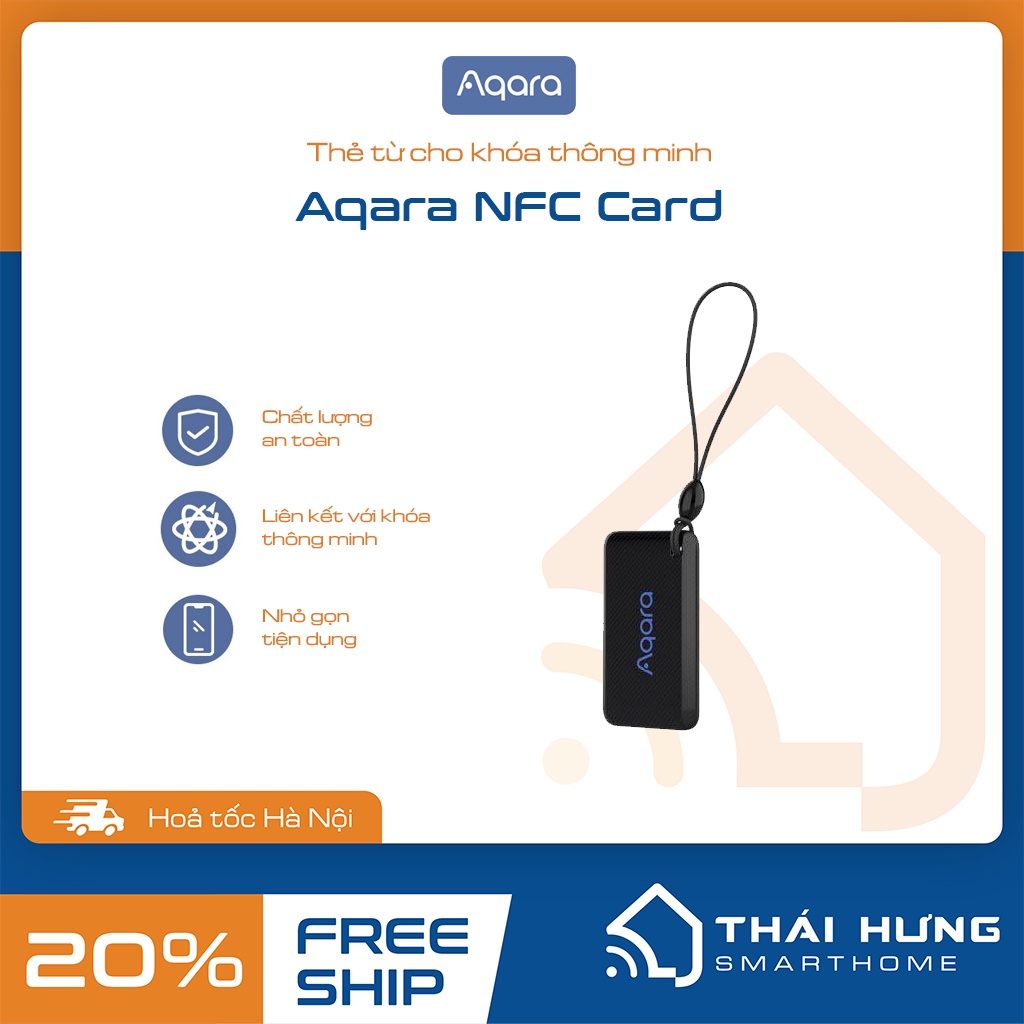 Thẻ Aqara NFC cho khóa thông minh Aqara /Xiaomi, bảo mật cao, phù hợp cho người già và trẻ nhỏ, quản lý liện lợi qua App