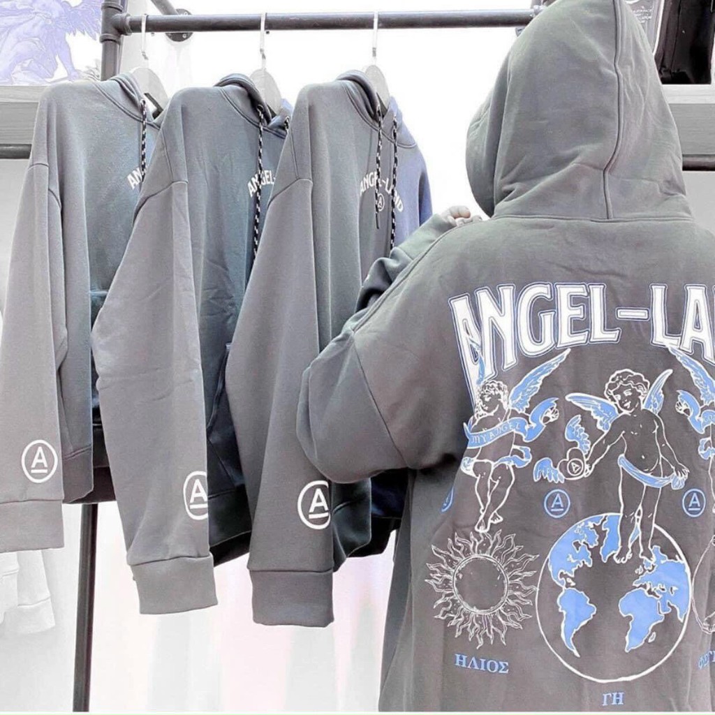 Áo Hoodie Nỉ Ngoại In ANGEL LAND Rõ Đẹp, Không Bong Tróc - Shop3nunisex