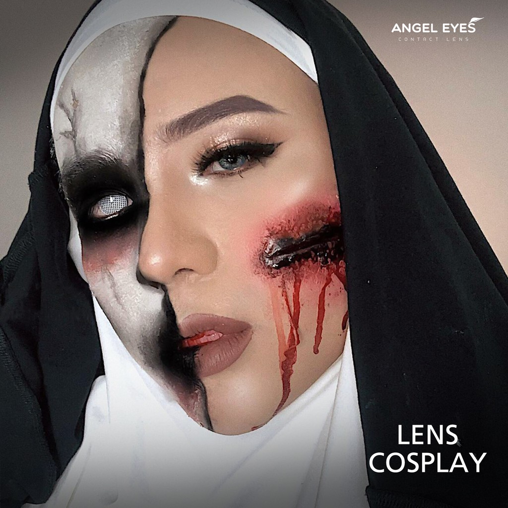 Lens Cosplay thương hiệu Angel Eyes nhiều mẫu hóa trang Đỏ, Trắng, Mù
