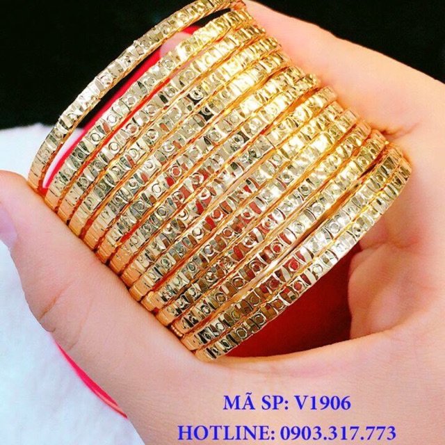 Vòng ximen mạ vàng 18k cao cấp chạm chấm bi