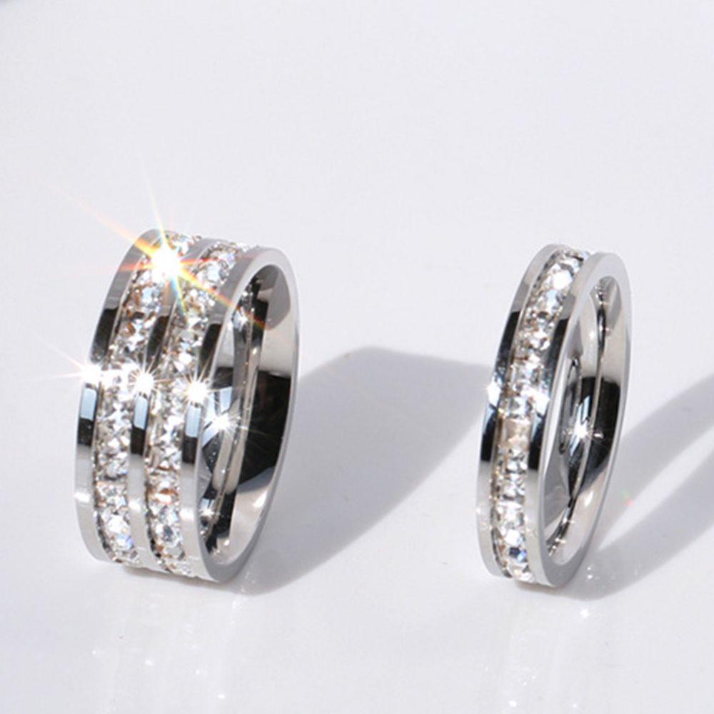 JARRED Nhẫn Cặp Bằng Thép Titan Nhiều Kích Cỡ Phong Cách Hàn Quốc Cổ Điển