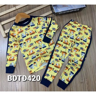 PhongphucKids Bộ dài tay thun borip bé trai size đại