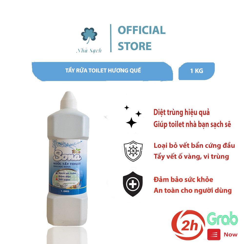 Tẩy Rửa Nhà Tắm Toilet Hương Quế Sinh Học SONA 1kg, diệt vi khuẩn gây hại, mùi hương thơm lâu