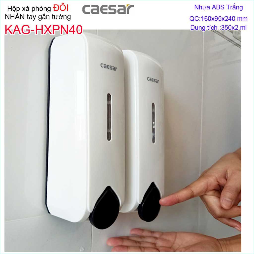 Hộp đựng xà phòng Caesar  KAG-HXPN40-Trắng-White, hộp nhấn xà phòng đựng sữa tắm, dầu gội đầu