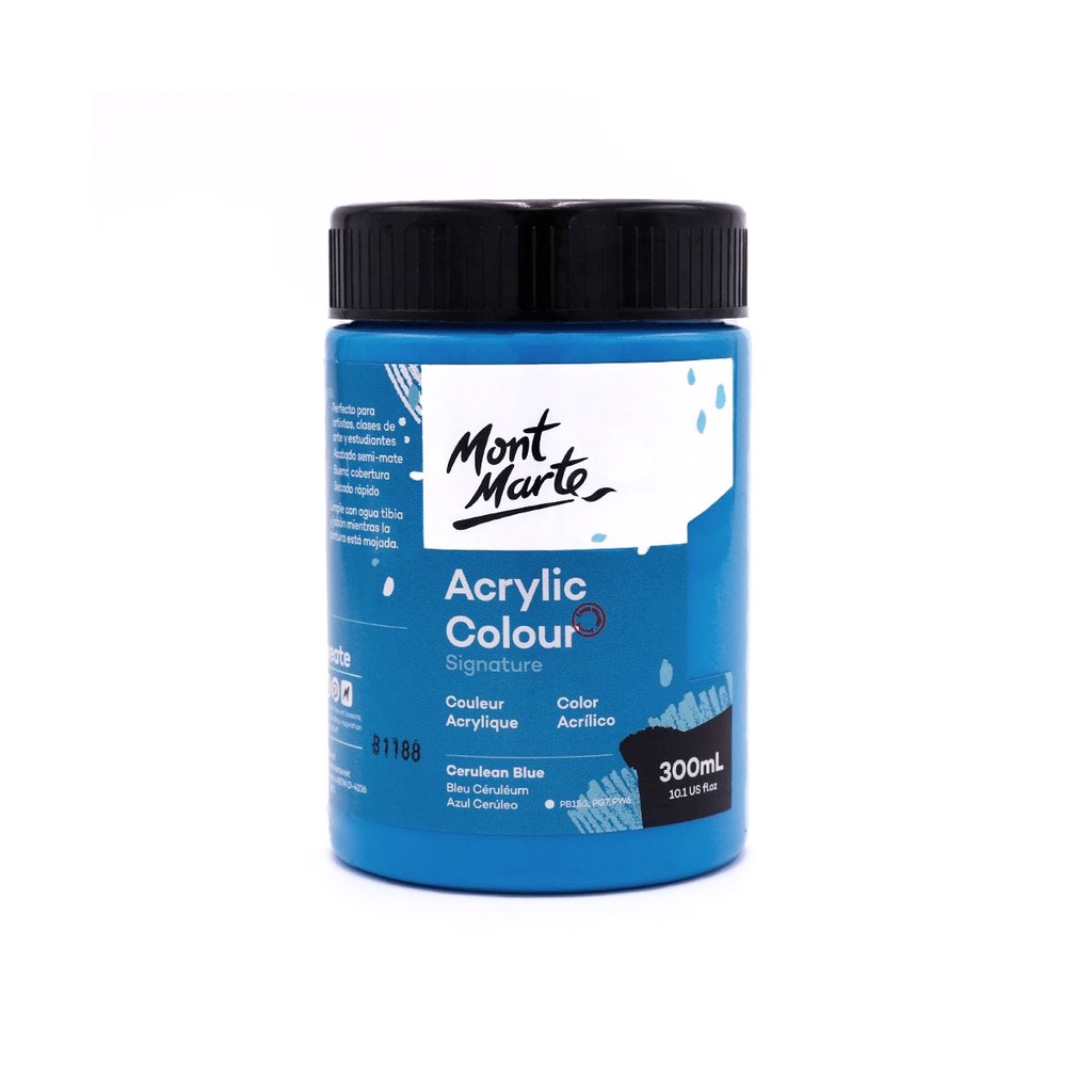 Màu Acrylic Mont Marte 300ml - Cerulean Blue - Acrylic Colour Paint Signature 300ml (10.1oz) - MSCH3017