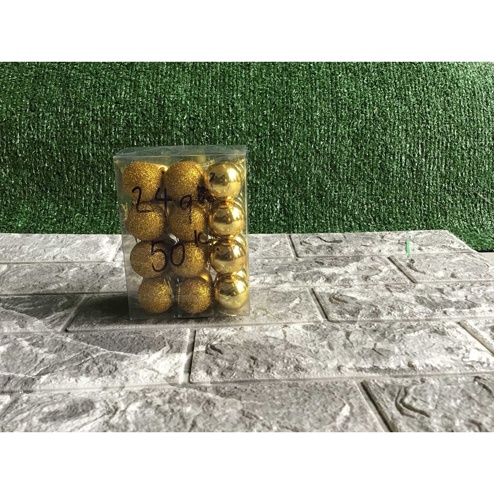 Combo 6 Quả Châu Trang Trí Noel Đường Kính 4 CM