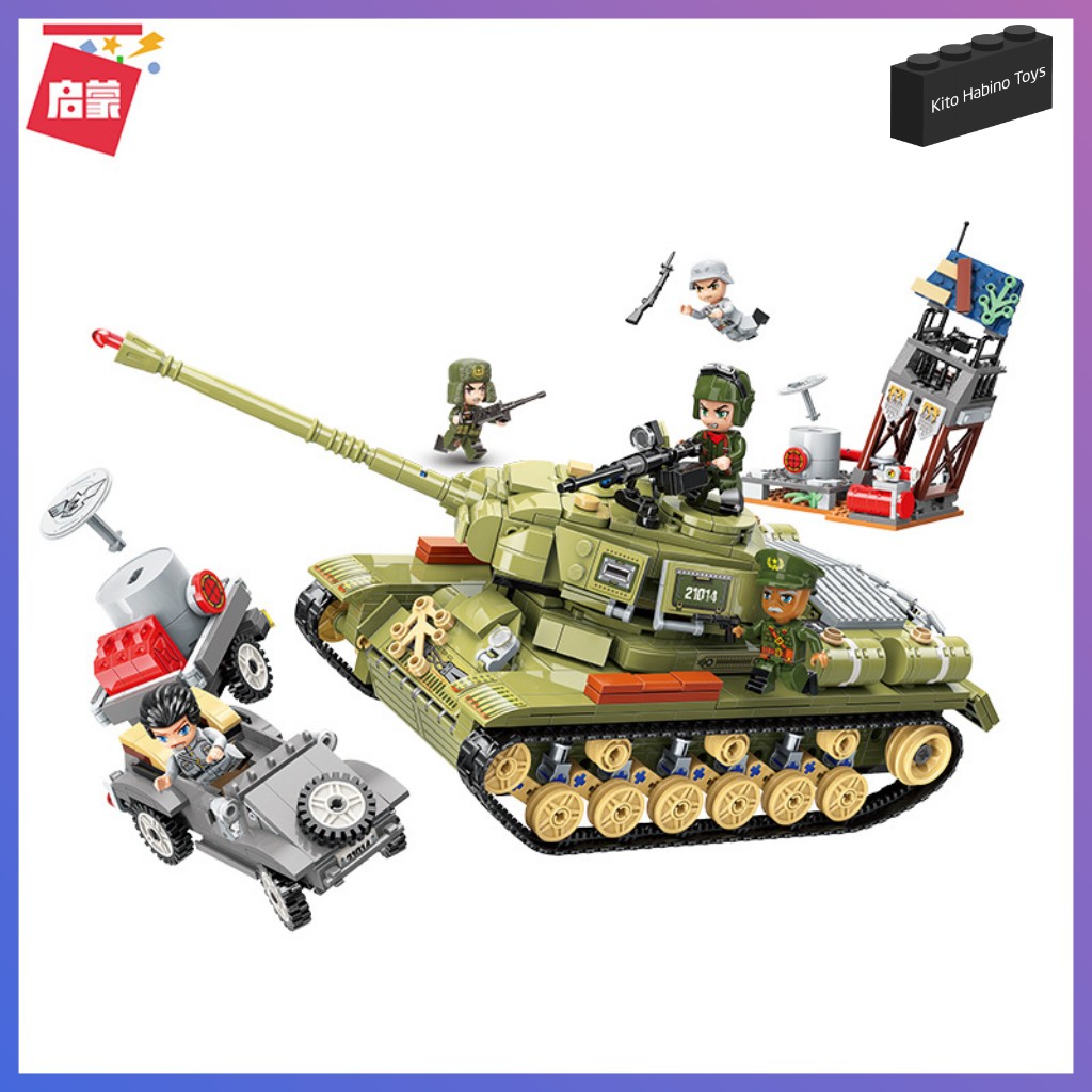 Bộ Lắp Ghép Đồ Chơi Lego Qman 21014 Quân Đoàn Xe Tank Hạng Nặng 858 Mảnh Ghép Kèm 5 Minifigures