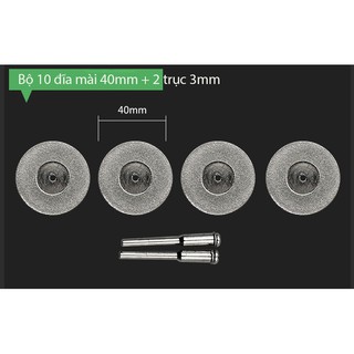 BỘ 10 lưỡi cắt phủ kim cương siêu bền + 1 thanh kẹp 3.2mm