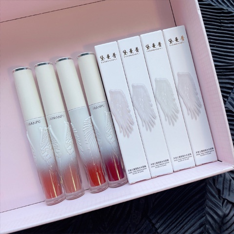 [Hàng mới về] Son môi thiết kế vỏ họa tiết đôi cánh thiên thần xinh xắn cho nữ | BigBuy360 - bigbuy360.vn