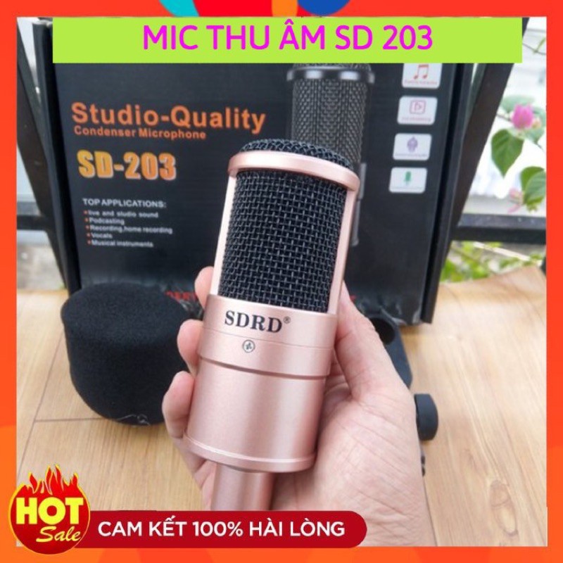 Micro thu âm livestream SDRD SD-203 ⚡FREESHIP⚡ Mic thu âm SDRD SD203, mẫu mic livestream có độ nhạy cao