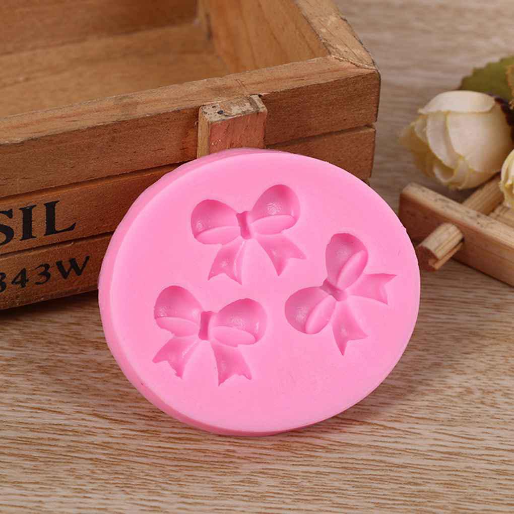 Khuôn Silicone 3 Ngăn Tạo Hình Nơ Trang Trí Bánh