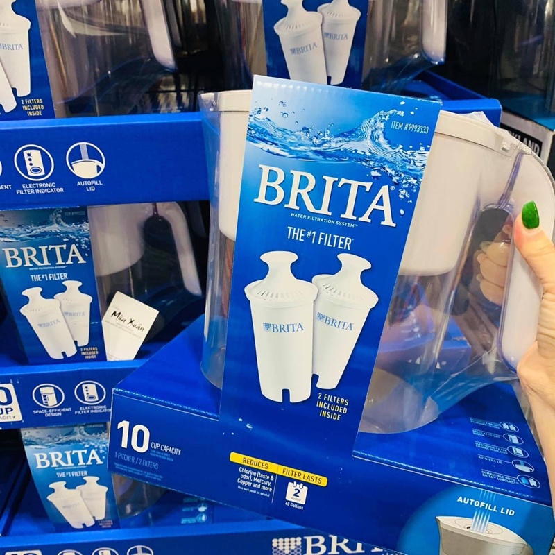 Bộ bình lọc nước Brita Lake Pitcher + 2 lõi lọc, White