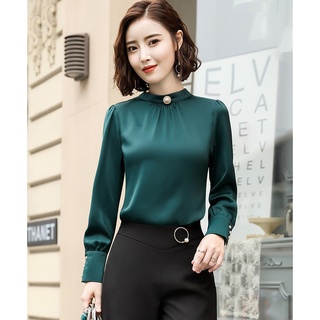 áo sơ mi nữ dài tay , áo sơ mi lụa nữ -TA99