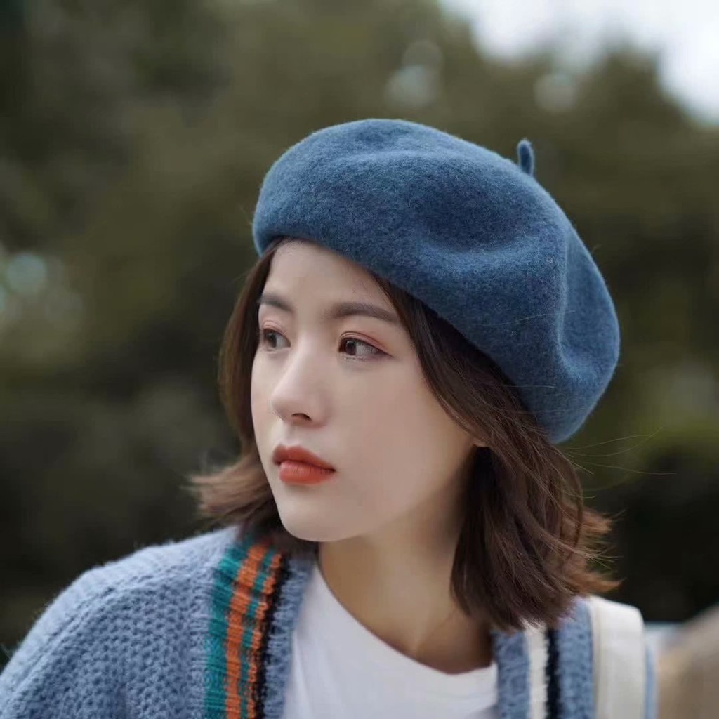 Mũ Nồi Màu Trơn Giữ Ấm Mùa Đông Dành Cho Nữ