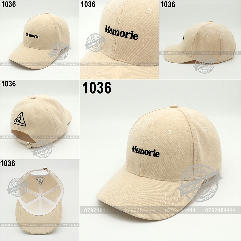 Mũ lưỡi trai thời trang thêu chữ Memorie phong cách nón kết nam nữ hàn quốc đẹp cá tính
