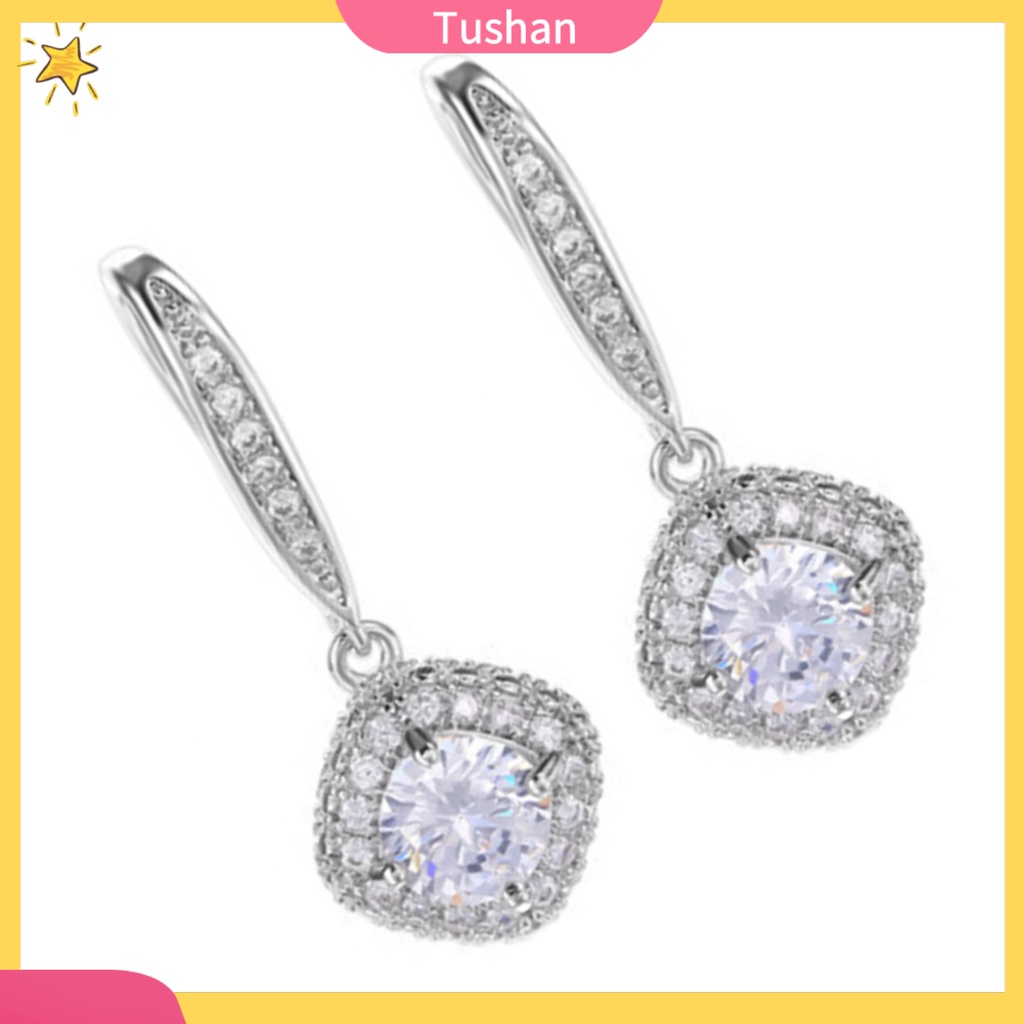 Khuyên tai đính đá giả thời trang sang trọng cho nữ