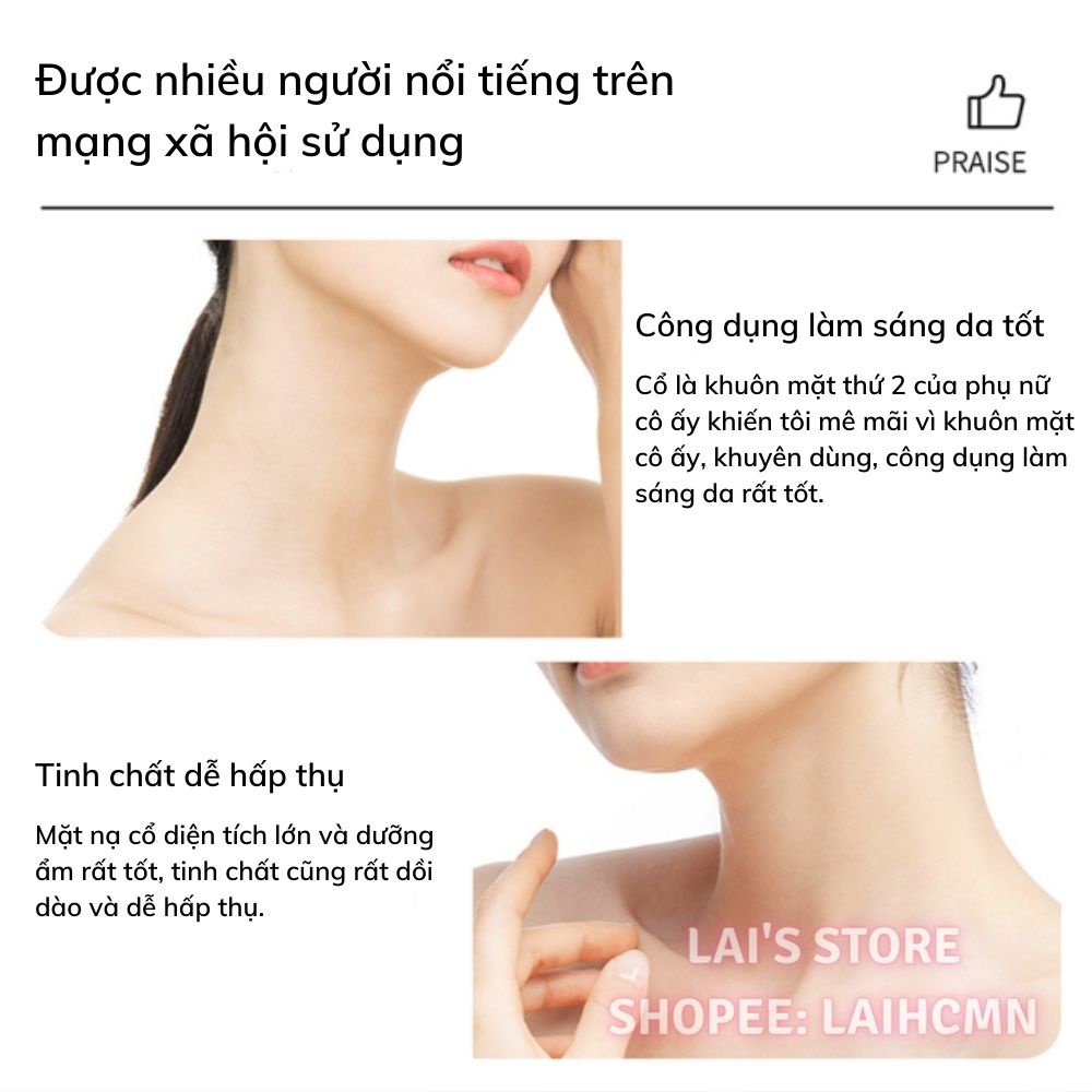 Hộp 5 Miếng Mặt Nạ Cổ Thạch Jomtam Hexapeptide Collagen Neck Mask Làm Mờ Nếp Nhăn Cổ, Trắng Da, Dưỡng Ẩm, Nâng Cơ