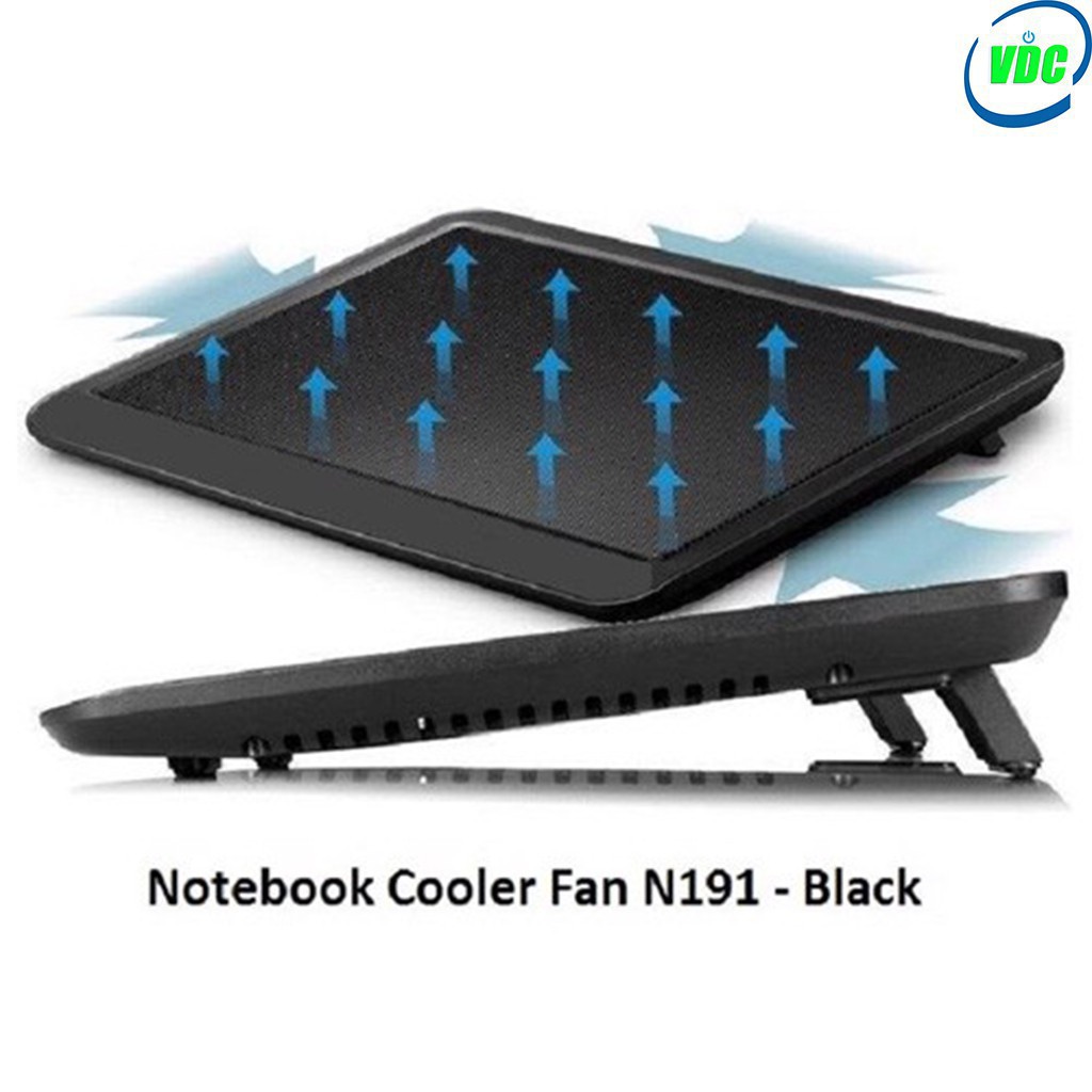 Đế tản nhiệt Laptop Cooling Pad N191 V19 - 14 inch, cực mát, đèn led, đế nghiêng 15 độ giá cực sốc
