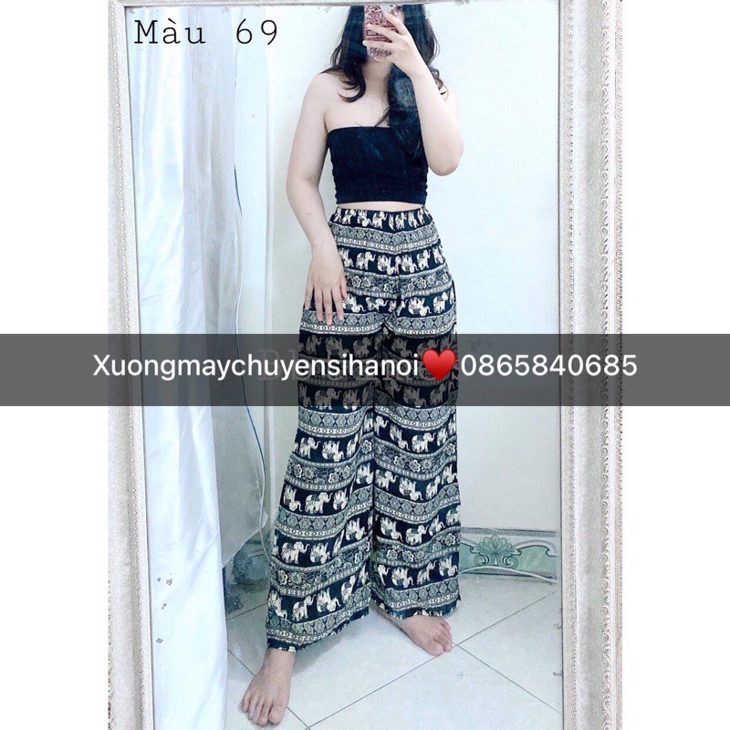 Quần lanh thổ Cẩm ống rộng dáng dài (50-70kg)