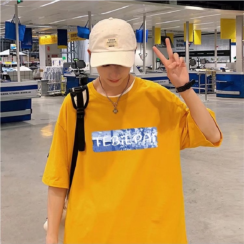 Áo Thun Dáng Rộng In Chữ Phong Cách Hàn Quốc Thời Trang Mùa Hè Cho Nam Và Nữ [M-8XL]
