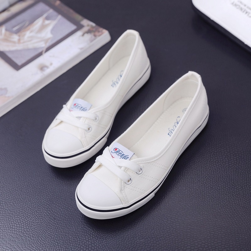 GIÀY LƯỜI VẢI NỮ,GIÀY MÀU TRẮNG sp52