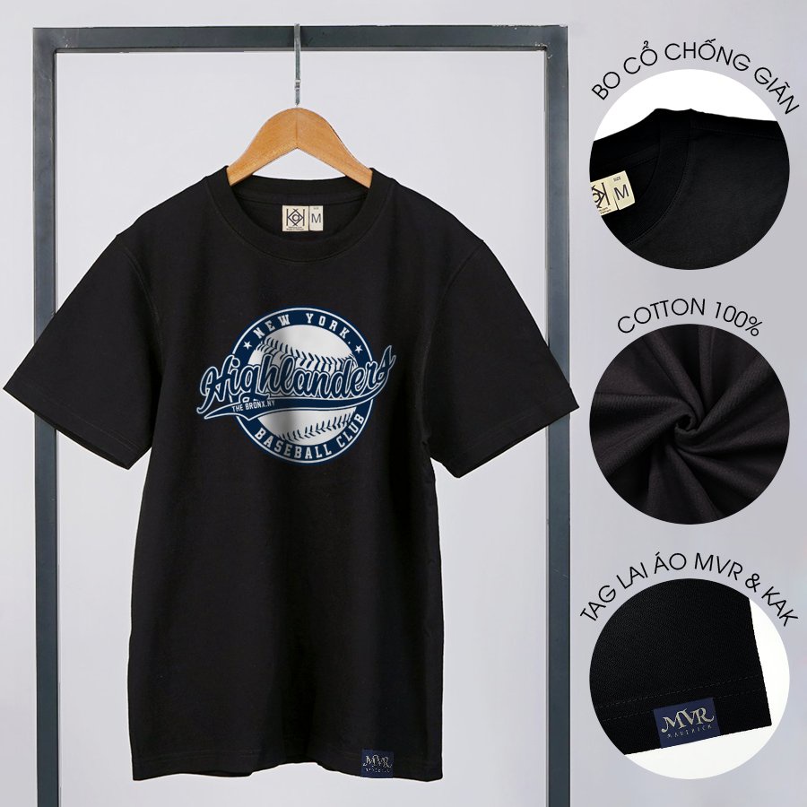 Áo thun nữ nam Unisex cotton thoáng mát phong cách bóng chày MVR KK4033