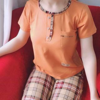 Bộ lửng áo cotton, quần thô hàn clovers