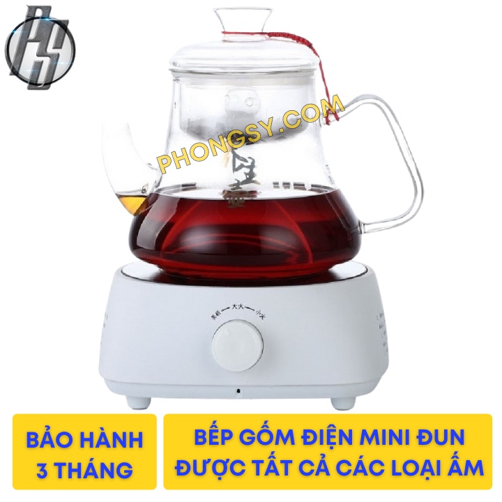 Bếp gốm điện mini hồng ngoại pha trà, cà phê, ấm moka, thủy tinh