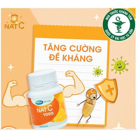 NAT C - Viên uống bổ sung Vitamin C 1000mg