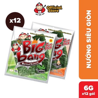 LỐC 12 Gói Snack Rong Biển Sấy Giòn Big Bang - Gói 6g