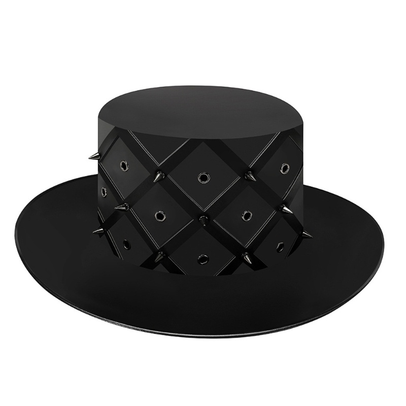 Mũ Phù Thủy Chất Liệu Da PU Màu Đen Phong Cách Retro