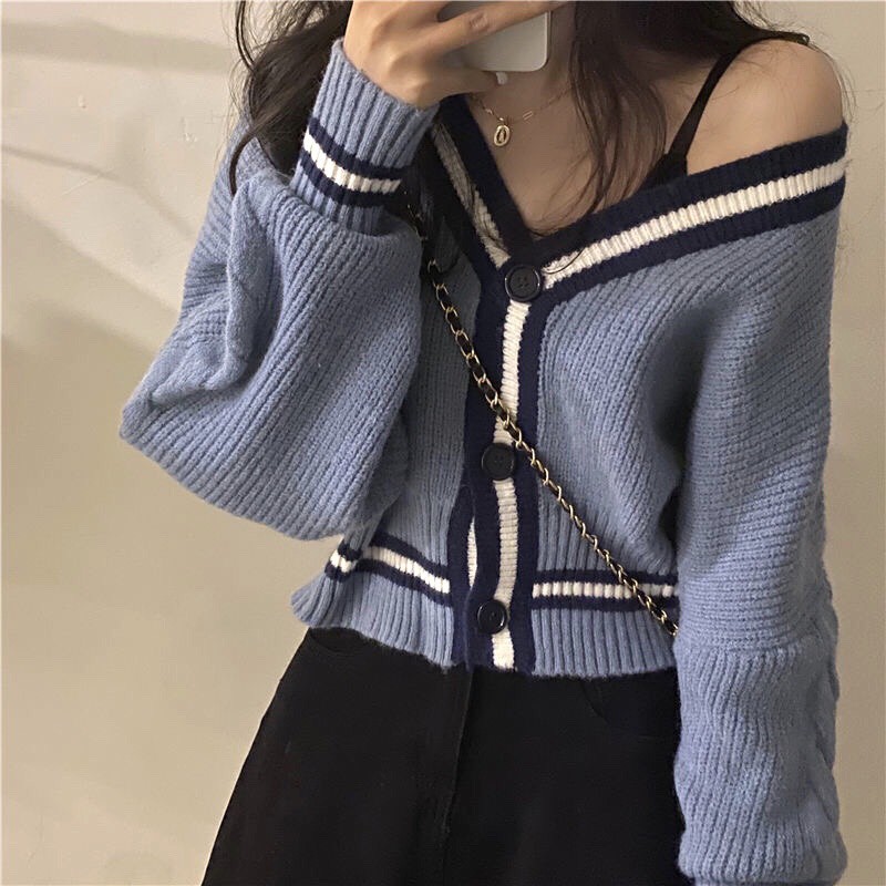 Áo Khoác Cardigan Áo Khoác Len Áo Croptop Len Nữ Thu Đông 2021 Hàng Quảng Châu Siêu Đẹp (Ảnh Thật Ở Cuối)