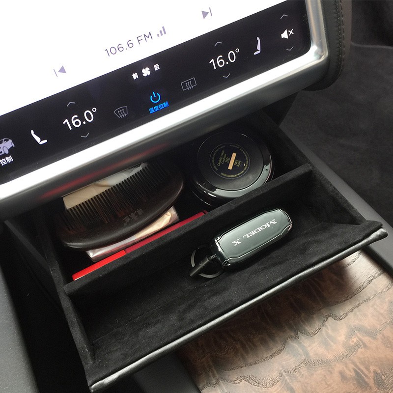 Car Center Console Storage Box Drawer Tray Cubby Storage Box for Tesla el X/S