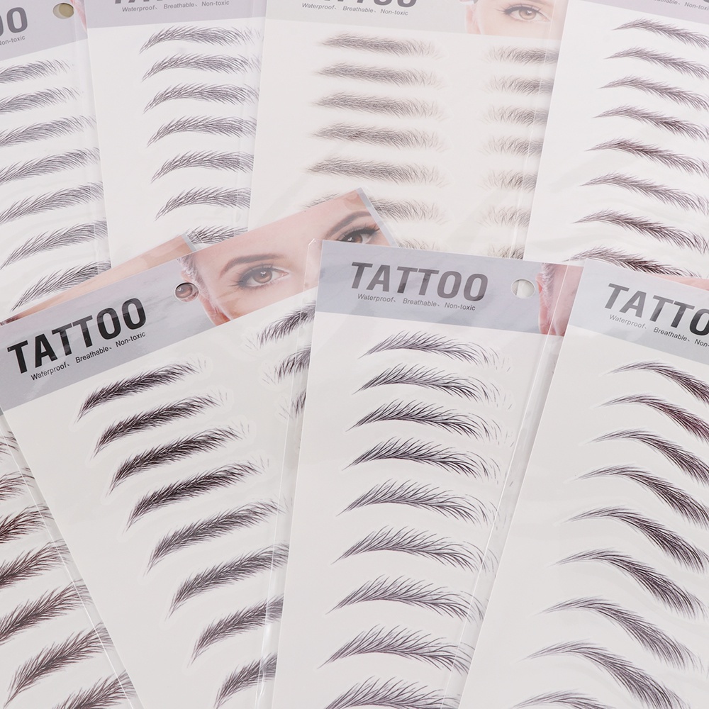 🌸EUTUS🌸 Cosmetics Authentic Water-based Eyebrow Tattoo Sticker 6D Hair-like Eyebrow Brow stickers Waterproof Lasting Makeup False Eyebrows