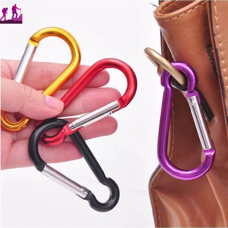 Móc Khóa Carabiner Hình Chữ D Bằng Hợp Kim Nhôm Có Móc Khóa Tiện Dụng