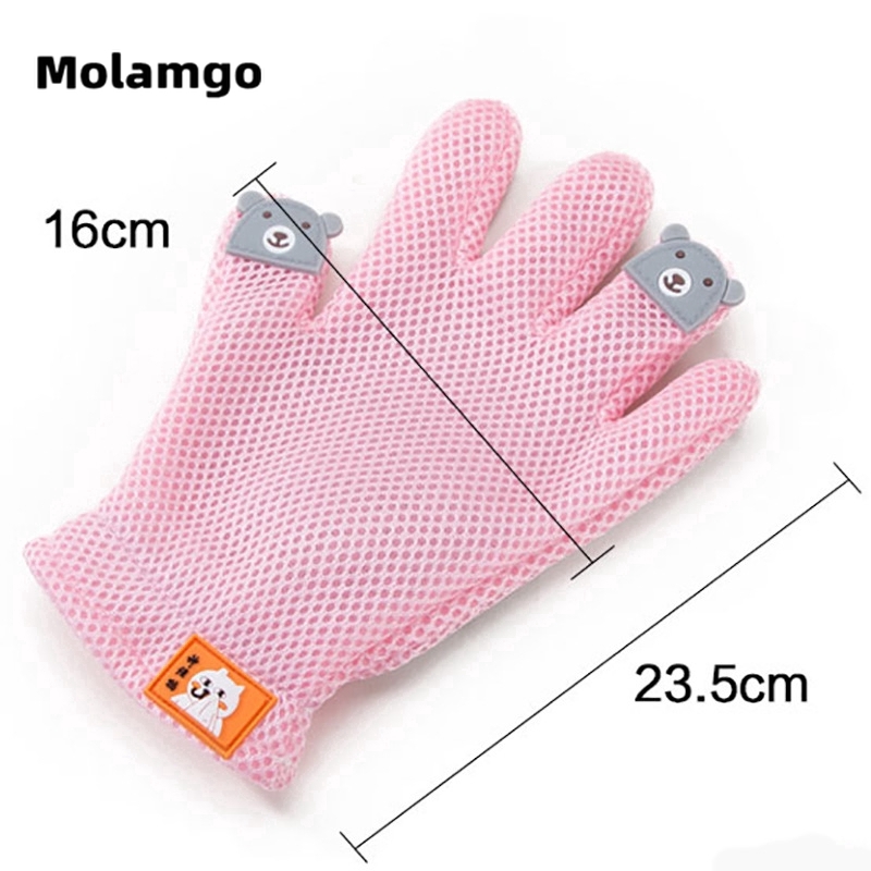 MOLAMGO  Găng Tay Silicon Chải Lông Mát Xa Cho Thú Cưng