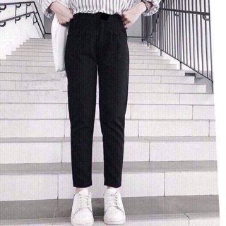 Quần baggy tây đen nữ