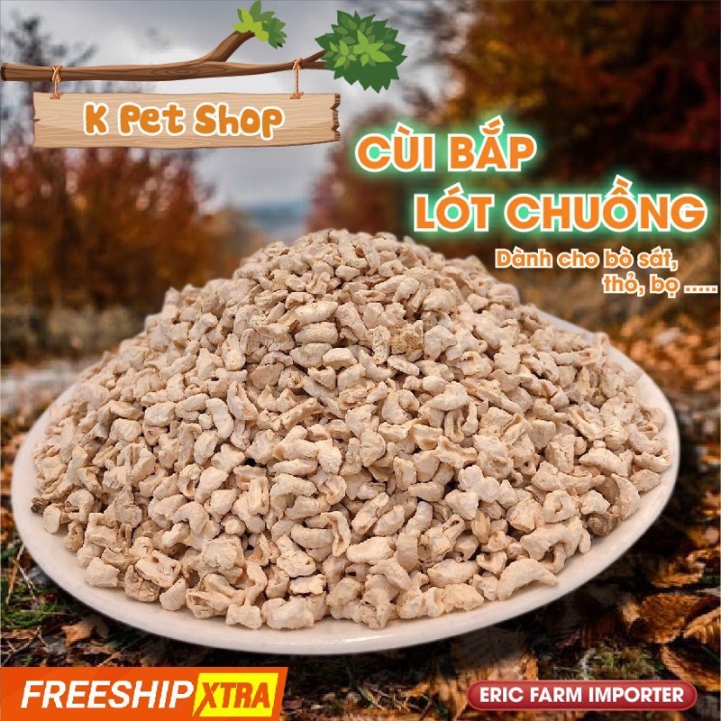 Cùi Bắp Lót Chuồng 1kg   Lót Chuồng Cho Rùa Bò Sát Cùi Bắp Đã Qua Xử Lý