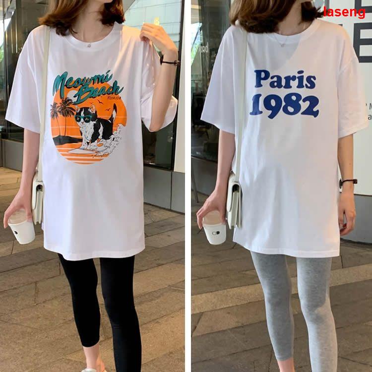 Áo Thun Cotton Tay Ngắn Dáng Rộng Thời Trang Mùa Hè Cho Mẹ Bầu