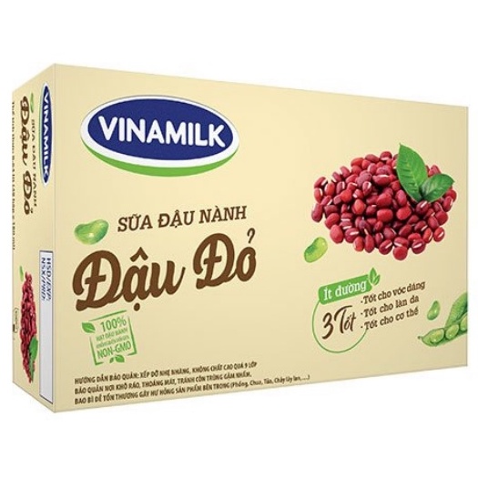 SỮA ĐẬU NÀNH VINAMILK ĐẬU ĐỎ 180ML - THÙNG 48 HỘP